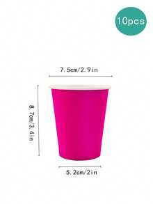 11 Colors Solid Color Paper Cups - 10pcs/Pack 9oz Party Drinking Cups, Suitable For Birthday, Beverage, Picnic And BBQ Tableware - Multicolor - View 14