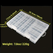 1 pezzo Scatola portabatterie ad alta capacità, adatta per scomparti per batterie AA/Batteria da 9V/Batteria AAA e per varie dimensioni di batterie, organizer per batterie, scomparti multifunzione per batterie, scatola di stoccaggio in plastica, scatola organizer trasparente, adatta per giocattoli domestici/stoccaggio batterie per telecomandi