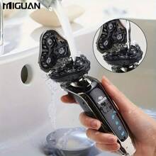 Afeitadora eléctrica para hombres, afeitadora eléctrica rotativa recargable seca/húmeda 3D, máquina de afeitar, regalo del Día del Padre para papá, esposo, novio, capacidad de batería 600 mAh