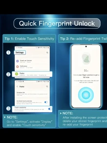 3 piezas de protector de pantalla de alta definición compatible con Samsung S25FE/S24Ultra/S22/S23, con soporte para desbloqueo de huella digital, regalo para cumpleaños, familia y amigos, de vidrio templado, accesorio para teléfono