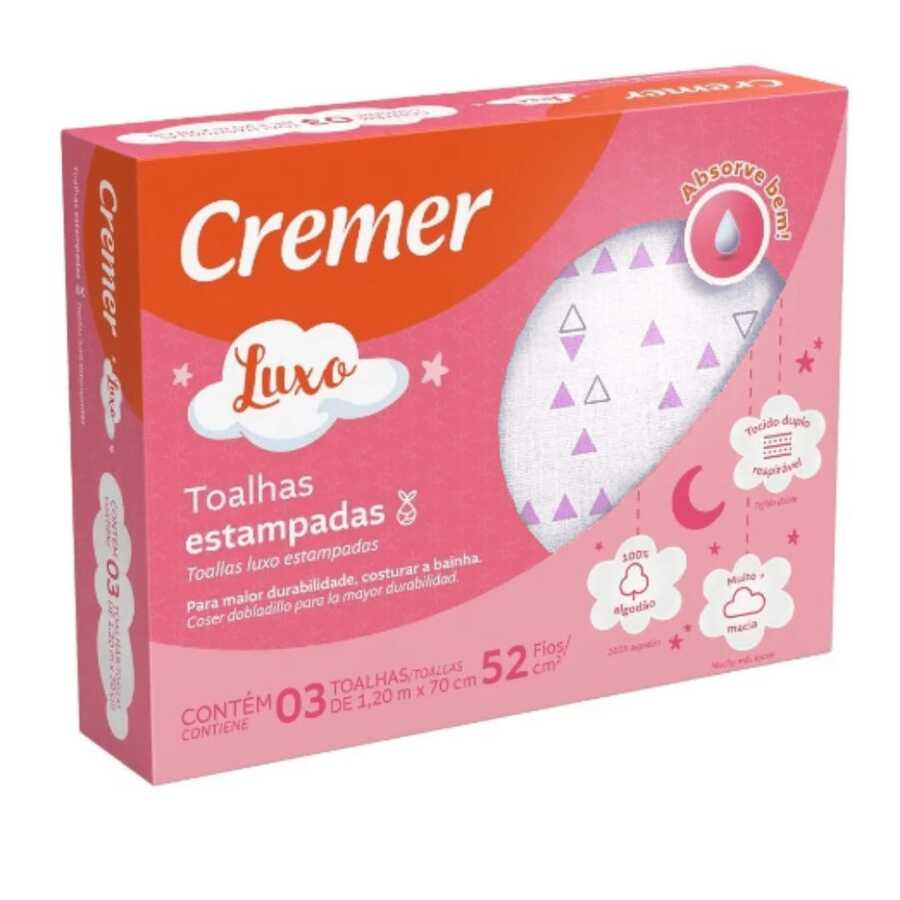 Luxury Printed Diaper Towel Box 3 Units - Cremer 70x120cm - Nữ tính - Xem 1