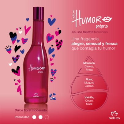 Natura Perfume para mujer Humor Proprio Eau de toilette Intensidad media aroma dulce Perfume Femenino fragancia suave duradera floral para mujeres ideal uso diario elegante