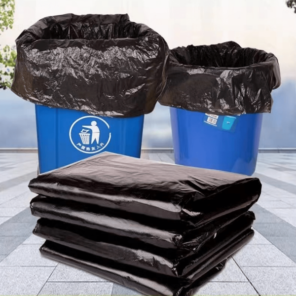 Bolsa de basura gruesa y durable, extra grande, de gran capacidad, grande, gruesa, negra, para gestión de propiedades, hotel, barriles grandes, súper gruesa, comercial, catering, bolsa de plástico