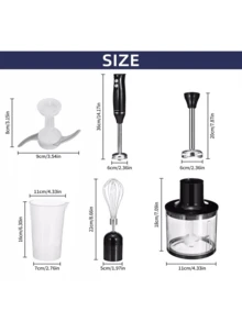 SOKANY 4-In-1 Hand Blender Set, Includes Multi-Function Immersion Blender, Whisk, Chopper And Measuring Cup, Suitable For Food Processing And Baby Food Blending - EU C Type Plug(220-240V) - View 7