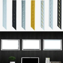 1 قطعة 1 متر/39.37 بوصة شريط ديكور منزلي من البي في سي لاصق ذاتي للتزيين على السقف والأرضية وفواصل الجدران، ملصق ثلاثي الأبعاد بتصميم مخطط، للإطارات والنوافذ وخلفية جدار التلفزيون