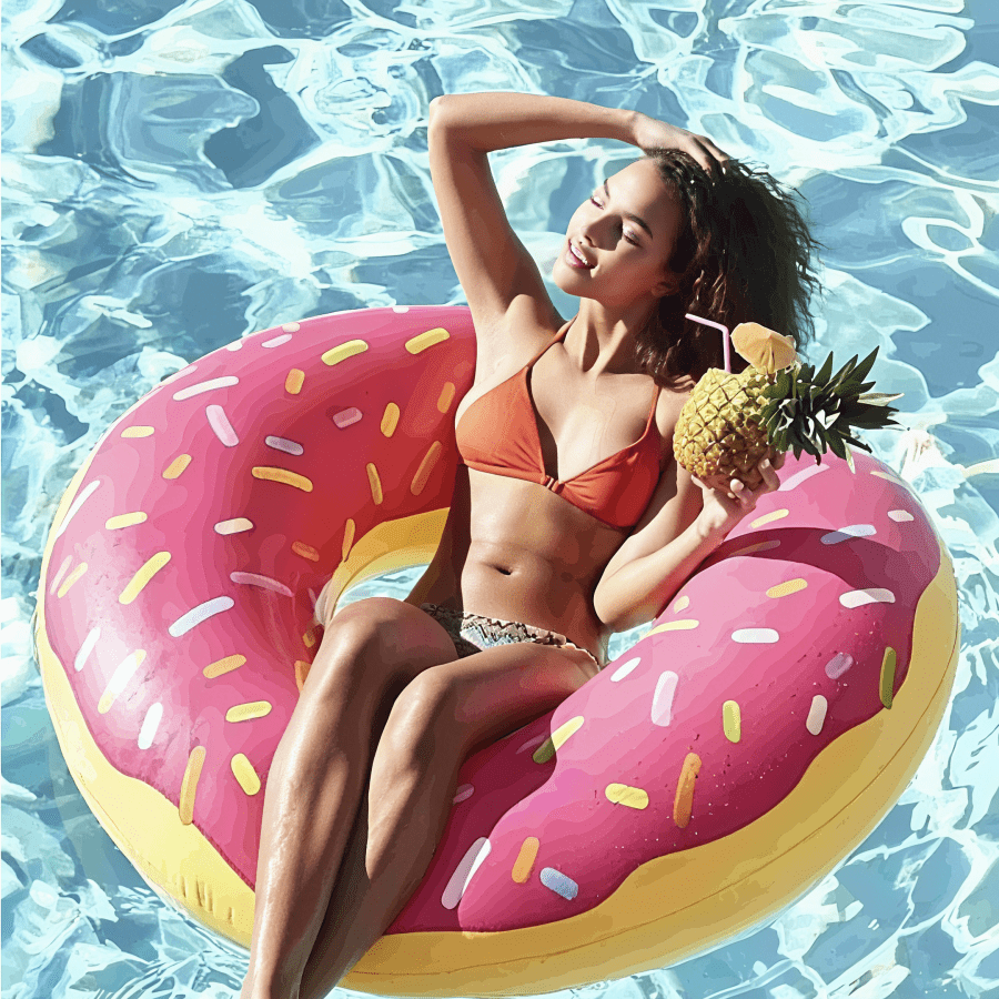 1pc Hot Selling Swimming Ring, Summer Swimming Tube Rings And Pool, Inflatable Circular Swimming Pool Float, Portable Donut Swimming Ring For Outdoor Party And Beach, Beach Essentials, Beach Accessories