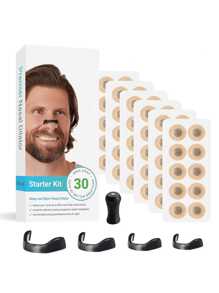 30 piezas/60 piezas Dilatador de nariz magnético negro, diseño magnético resistente, clip nasal ergonómico, sin presión y cómodo, doble refuerzo de la adsorción magnética y el clip nasal, liviano y portátil, reutilizable, ajuste flexible, alivia efectivamente la congestión nasal, mejora la suavidad de la respiración, adecuado para deportes y ejercicios