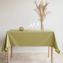 Nappe de table au look lin imperméable et anti-taches, lavable. Couverture de table à manger/de café rectangulaire, enduite de TPU, anti-salissures et anti-poussière, pour la décoration de la maison, du restaurant et des fêtes