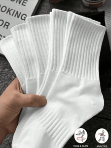 60pcs/40pcs/30pcs/20pcs/18pcs/10pcs/8pcs/6pcs/4pcs/2pcs Autumn/Winter Sports Unisex Mid-Calf Socks, White Odor-Resistant Breathable Thick Socks For Comfortable Everyday Wear, Suitable For Holidays, Sports, Casual, Business And All-Season,Valentine's Day, Christmas, Birthdays, Gifts, And Other Occasions
