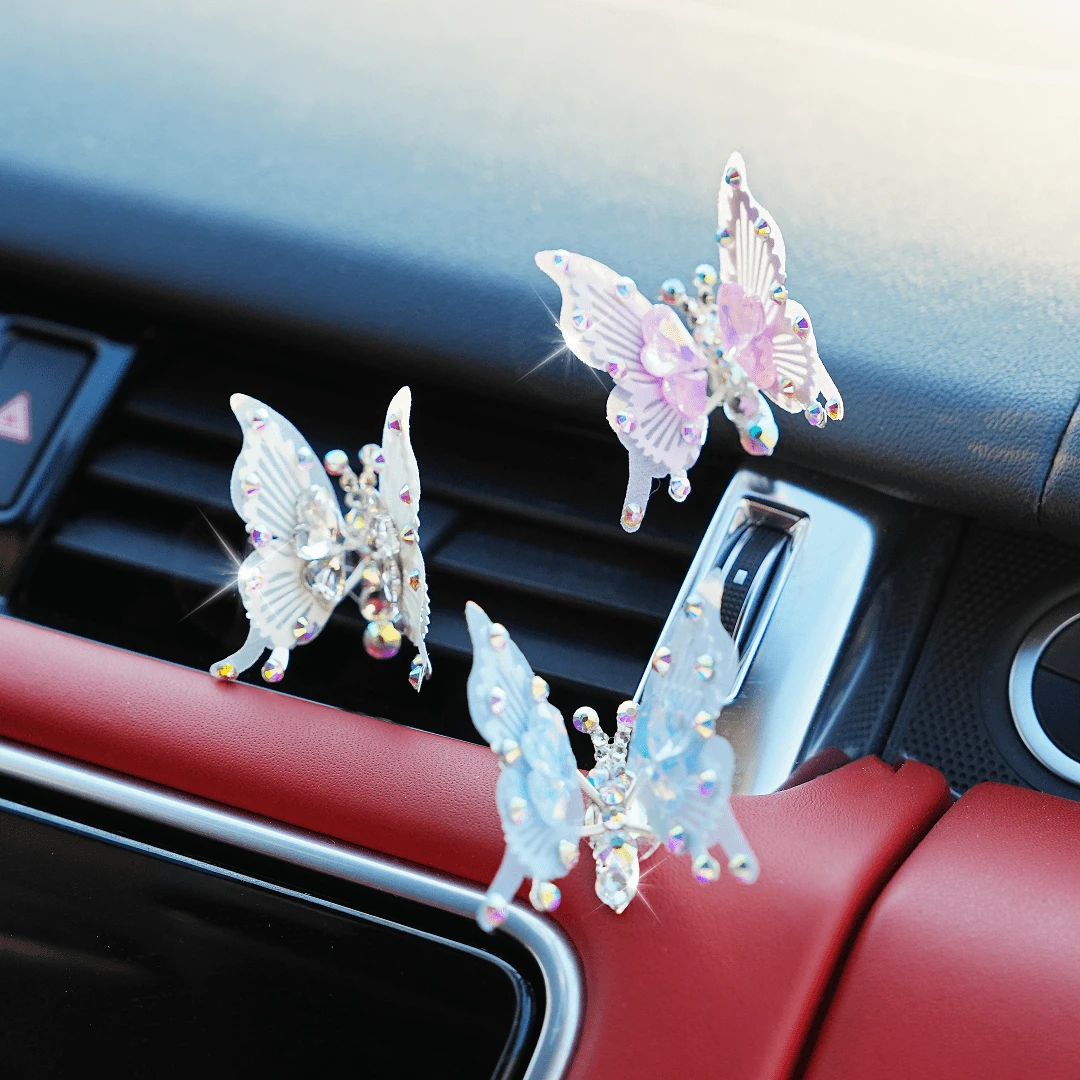 汽车出风口装饰贴纸 - 蝴蝶装饰、墙面装饰、花园派对装饰、彩色装饰、蝴蝶贴纸、蝴蝶派对、翻转教室装饰、汽车和家居墙面装饰贴纸 - 蝴蝶貼片四個裝 - 查看 1