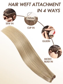 Extensiones de cabello humano para coser, 1 pieza de 50G, cabello humano liso, extensiones de cabello natural de 12-24 pulgadas, mechas de cabello DIY para mujeres, mejoras de cabello livianas para uso diario