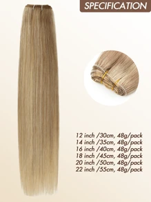 Extensiones de cabello humano para coser, 1 pieza de 50G, cabello humano liso, extensiones de cabello natural de 12-24 pulgadas, mechas de cabello DIY para mujeres, mejoras de cabello livianas para uso diario
