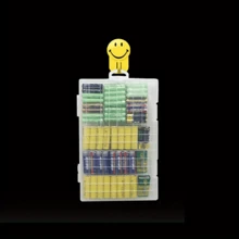 1 pezzo Scatola portabatterie ad alta capacità, adatta per scomparti per batterie AA/Batteria da 9V/Batteria AAA e per varie dimensioni di batterie, organizer per batterie, scomparti multifunzione per batterie, scatola di stoccaggio in plastica, scatola organizer trasparente, adatta per giocattoli domestici/stoccaggio batterie per telecomandi