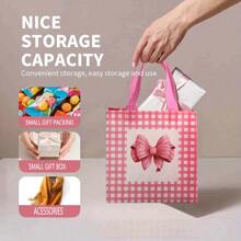 24/12 Stücke Set rosa Schleifen Tragetaschen - wiederverwendbare Vliesstoff Geschenktüten für Partys, geeignet für Geburtstag, Hochzeit, Jahrestag - hergestellt aus Polyester und PP, perfekt als Weihnachts-, Thanksgiving-, Valentinstags- oder Muttertagsgeschenk