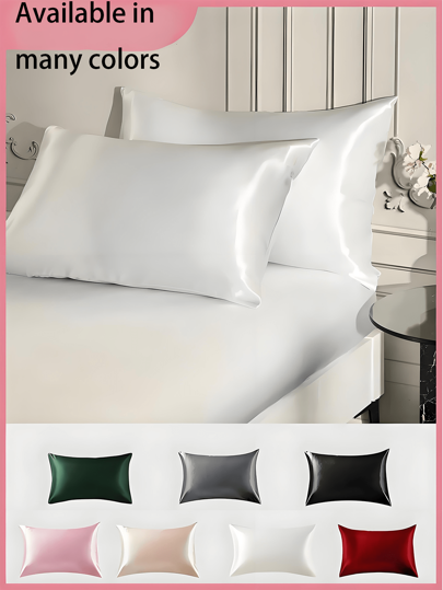 Available In Many Colors Solid Color Pillowcase, Imitation Silk Pillow Case For Hair And Skin, Luxurious And Silky Smooth, Ultra Soft And Breathable, Machine Washable, Soft Pillow Cover With Envelope Closure For Bedroom, Bedding Supplies Gift For Women Man, Luxury Bed Pillow Cover, Ultra Soft Hotel Pillow Protector, Good Gifts For Mum Dad Friend Andtravel Sleep, Wedding Gift, No Filler, Black, White, Gray, Khaki Home Decor Bedroom Decor Room Decor Aesthetic Room Decoration Stuff Living Room Decor Cushion Covers Cushion Pillow Cases