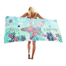 Large Floral Surf Bath Towel – Soft Absorbent Towel For Beach, Shower & Spa Use - Multicolor - View 4