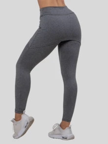 Kit 2 Women's Leggings With Fitness Butt Cover - 灰色 - 查看 4