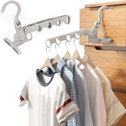 1 Pezzo Durabile Appendiabiti Pieghevole a 5 Fori - Design Portatile e Salvaspazio per Viaggio, Dormitorio e Uso Domestico, Appendiabiti da Viaggio Portatile, Leggero ed Resistente in Plastica, Ideale per Appendere Più Capi, Accessori per Dormitorio | Appendiabiti Minimalista | Scatola Salvaspazio, Stendibiancheria, Ottimo per i Viaggi