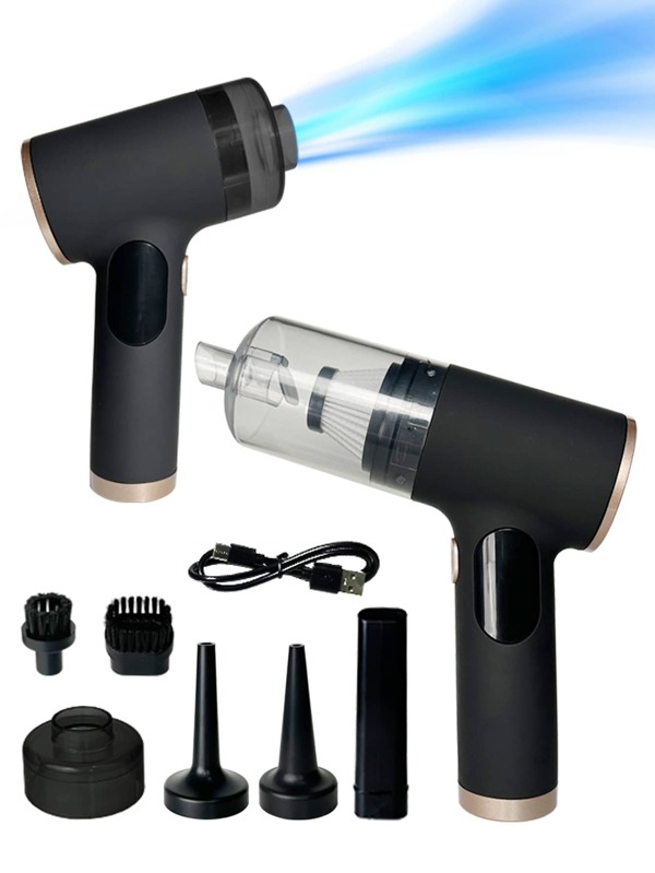 OBOVAY 1 Piece Car Vacuum Cleaner Cordless, High Suction Mini Vacuum Cleaner, Rechargeable Handheld Vacuum, Portable Cordless Compressed Air Duster Air Blower For Car Home