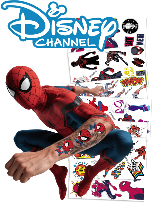 Disney 20 Sheets Spider-Man Temporary Tattoos For Cosplay, Birthday Party Favors, Cartoon Decoration Sticker Gifts For Home Activity Class Prizes Carnival Christmas Rewards