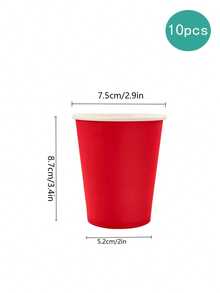 11 Colors Solid Color Paper Cups - 10pcs/Pack 9oz Party Drinking Cups, Suitable For Birthday, Beverage, Picnic And BBQ Tableware - Multicolor - View 16