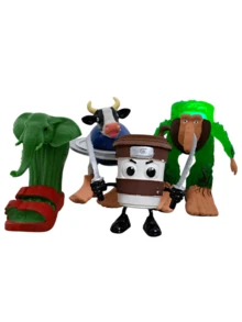 Set de figuras Tralalero Tralala 4 piezas de 10cm Capuchino Asenino Prr Prr Patapum Vaca Saturn Saturnina Lirili Larila colección exclusiva decorativa infantil regalo detalles creativos - Multicolor - Ver 4