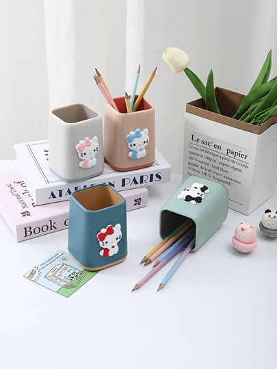 Sanrio Organizador de maquillaje y soporte para brochas con diseño de Sanrio Hello Kitty, producto con licencia