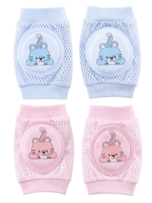 2 件婴儿爬行和行走虎纹护膝，适合幼儿的薄型护膝，婴幼儿防滑护膝，轻便夏季护肘 - 粉色 - 查看 10