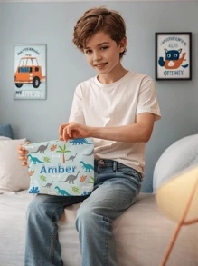 1pc Customized Name Pattern Corduroy Toiletry Bag, Excellent Choice For Organizing Toiletries For Travel, Can Be Customized According To Your Unique Design, Very Suitable For Children And Teenagers, Print Your Own Name Or Print Sister And Classmate's Name As A Gift