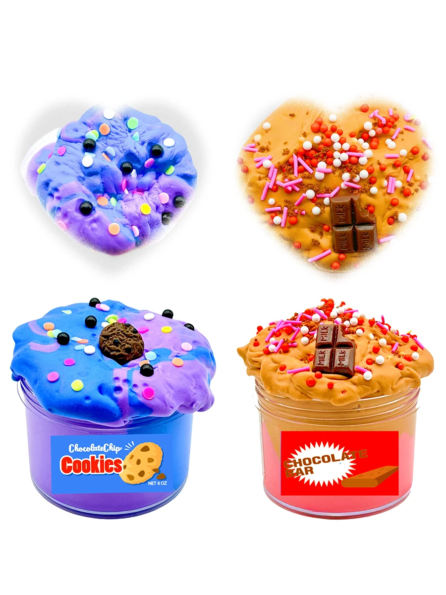 1 件，模拟饼干甜点巧克力粘土玩具套装，黄油泥，手工艺术品，减压玩具，精美礼物，史莱姆套装，腻子，玩具泥，黄油泥 - 巧克力 - 查看 1