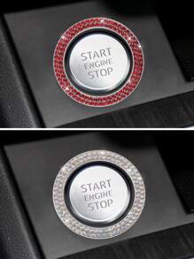 1 件/ 水晶镶嵌通用按压启动装饰环 | 汽车内饰改装配件 | 免工具安装汽车配件 - 多款 - 查看 7