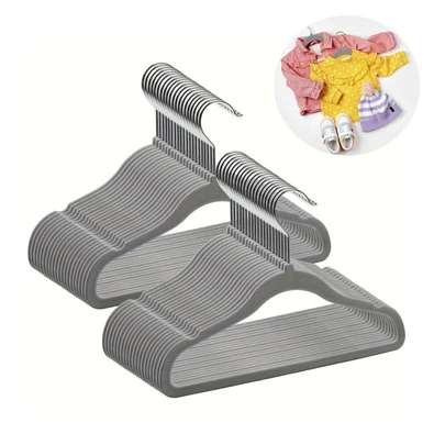 10 Cabides de Veludo Infantil Cinza MELHOR QUALIDADE!