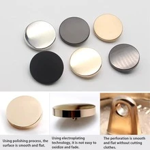 三色圆形金属纽扣 - 简约时尚 DIY 缝纫纽扣，适用于衬衫、夹克、连衣裙、运动服 | 服装装饰配件 - 彩色 - 查看 10