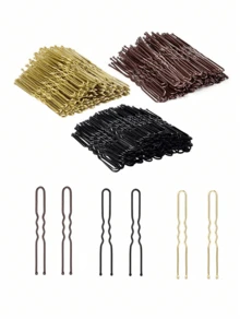 100 Stücke/50 Stücke/30 Stücke/20 Stücke Damen einfache Mode Straßenmode niedlich elegant praktisch Legierung 6cm/2,36 Zoll schwarz/braun/gold Metall U-förmige Haarklammern geeignet für Damen Alltagsfrisur Dekoration Bad Sport Haarklammern, Haarspangen, Haarclips, Haarzubehör - Verschiedenfarbig - Übersicht 10