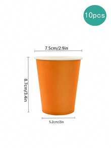 11 Colors Solid Color Paper Cups - 10pcs/Pack 9oz Party Drinking Cups, Suitable For Birthday, Beverage, Picnic And BBQ Tableware - Multicolor - View 15