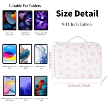 Funda para tableta con estampado de lazo / Funda de transporte para iPad, Kindle, compatible con Samsung Galaxy y tabletas Android, impermeable con asa y bolsillo frontal, de piel sintética