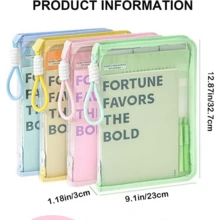 Book Sleeve With Zipper, A4 Clear Book Pouches Waterproof Book Covers Protector With Binder, Book Bags Organizer For School Classroom Library Pockets Students, Gifts For Book Lovers (Yellow, 1) - 黃色 - 查看 5