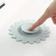 4 pezzi di filtro a spinta per il lavandino a forma di fiore, 1 pezzo di filtro a spinta per il lavandino a forma di fiore, copertura dello scarico del lavandino a forma di fiore, filtro per capelli e tappo dello scarico, tappo dello scarico deodorante, scarico a forma di girasole con funzione deodorante, adatto per vasca da bagno, lavandino, cucina, accessori per il bagno