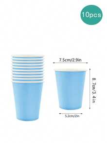 11 Colors Solid Color Paper Cups - 10pcs/Pack 9oz Party Drinking Cups, Suitable For Birthday, Beverage, Picnic And BBQ Tableware - Multicolor - View 13