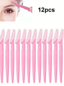 12pcs Eyebrow Razors Eyebrow Razors Shaper Trimmer Shaver Facial Hair Remover Exfoliating Dermaplaning Tool With Precision Cover Cosmetic Exfoliating Makeup For Women And Men/Personal Care & Cleansing Tools/Women's Hair Trimmers & Epilators/Pink/Wedding/Holiday Essentials/Bathroom Accessories/Fathers Dad Gift/Camping/Travel Essentials/Home