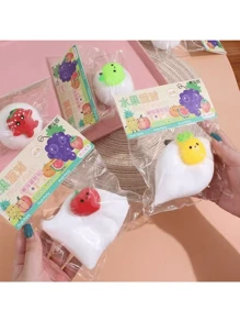 Juguete antiestrés de presión con estilo de fruta de parque de moda y caliente, arcilla de modelado suave de rebote lento, 100% seguro y material (estilo aleatorio)