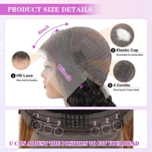 Ombre Lace Front Wig Human Hair 28inch 13x4 Straight Highlight Wig Human Hair 250% Density 4/27 Colored Honey Blonde HD Lace Frontal Wigs For Women Glueless Pre Plucked With Baby Hair - S4/27 - 查看 7