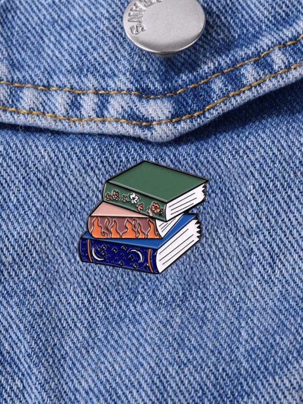 Alfileres de solapa con estilo de libros punk, luna, fuego y flores de esmalte, nuevos accesorios de moda para mochilas escolares, camisas, chaquetas, regalos de Navidad, Halloween, otoño-invierno, adecuados para adolescentes, jóvenes, hombres, uso casual, al aire libre, deportivo, regalos de graduación, cumpleaños, ropa diaria, regalos divertidos y lindos para maestros