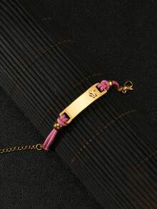 1 pieza/Personalizable Colgante en forma de corazón y luna con nombre de niños y fecha, pulsera con letra hueca personalizable, el mejor regalo personalizado para de bebé, vuelta al colegio, ideas de regalo de invierno para niño o niña, Día de San Valentín - Dorado - Ver 6