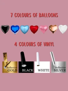 بالونات حفلات شخصية، بالونات قلب معدنية شخصية لحفلات الزفاف وحفلات العروس والعريس والحفلات والأعياد الميلاد والذكرى السنوية والهدايا التهنئية، أنشطة فنية للأطفال - أبيض - مشاهدة 3