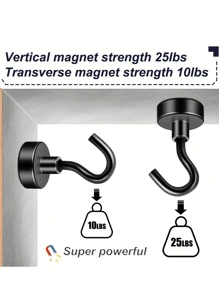 50 Lbs (ca. 23 kg) schwerer magnetischer Haken, magnetischer Aufhängehaken geeignet für Kreuzfahrtenkabinen, Klassenzimmer, Büros, Grills, stabiler magnetischer Metallhaken für Kühlschränke
