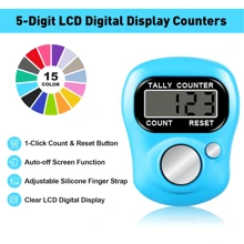 Electronic Finger Counter, Electronic Digital Display, Hand Tally Clicker Counter, Digital Handheld Tally Counter For Counting Numbers Knitting Coaching Golf Lap Fishing School Sports Event