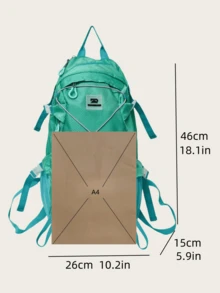 Unisex Lightweight Outdoor Mountaineering Backpack, Fashion Contrast Color Multi-Pocket Zipper Student Schoolbag, Large Capacity Drawstring Travel Backpack, Outdoor Camping Backpack, Men's Hiking Sports Water-Resistant Travel Bag Back-To-School Season Holiday - Multicolor - View 5