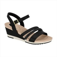 Modare Ultracomfort Women's Wedge Sandal Everyday Casual Rhinestone Strap Detail - Black - View 3