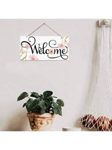 Willkommensschild, hängende Holztafel mit Seil, dekorative Wandtafel, Frühlingskür Türhänger, Bauernhaus Eingangstür Dekoration, saisonale Outdoor Willkommen Zuhause Dekorationen, Büro Ladeneingang Willkommensschild, Heimdekoration, Raumdekoration, Wanddekoration